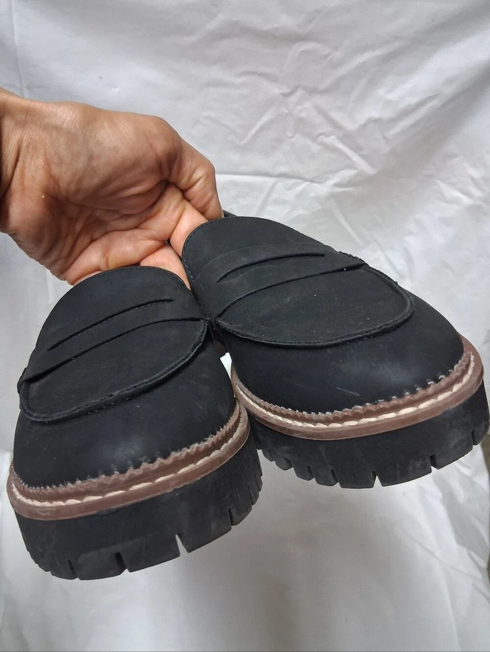 Maurices Women's Black Penny Loafers with Lug Sole Size 9 Preowned